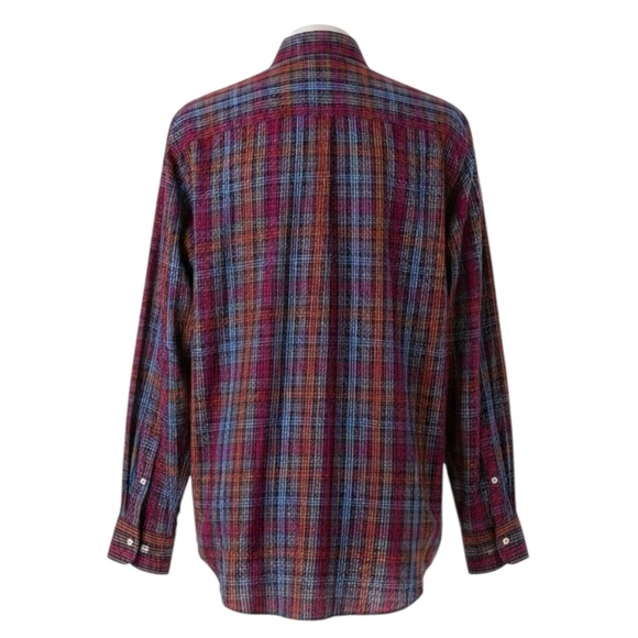 Peter Millar Mens Button Down Shirt Large Plaid Checkered Long Sleeve - Picture 2 of 3